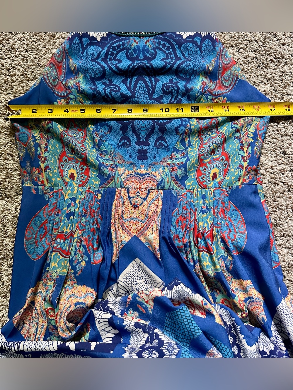 Ranna Gill Blue Multicolor Halter Maxi Dress - Picture 5 of 10